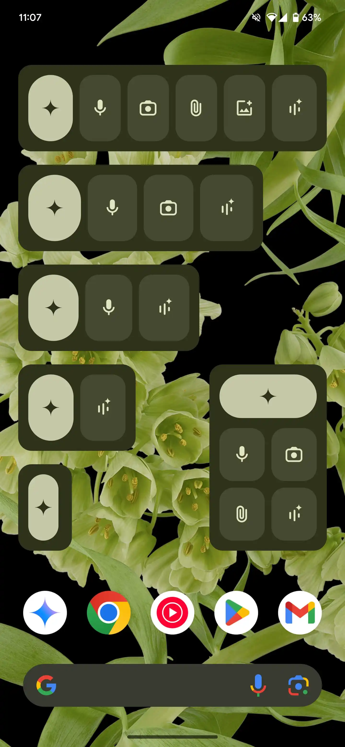 Gemini-widget på Android, stor størrelse Gemini-widget på Android, stor størrelse