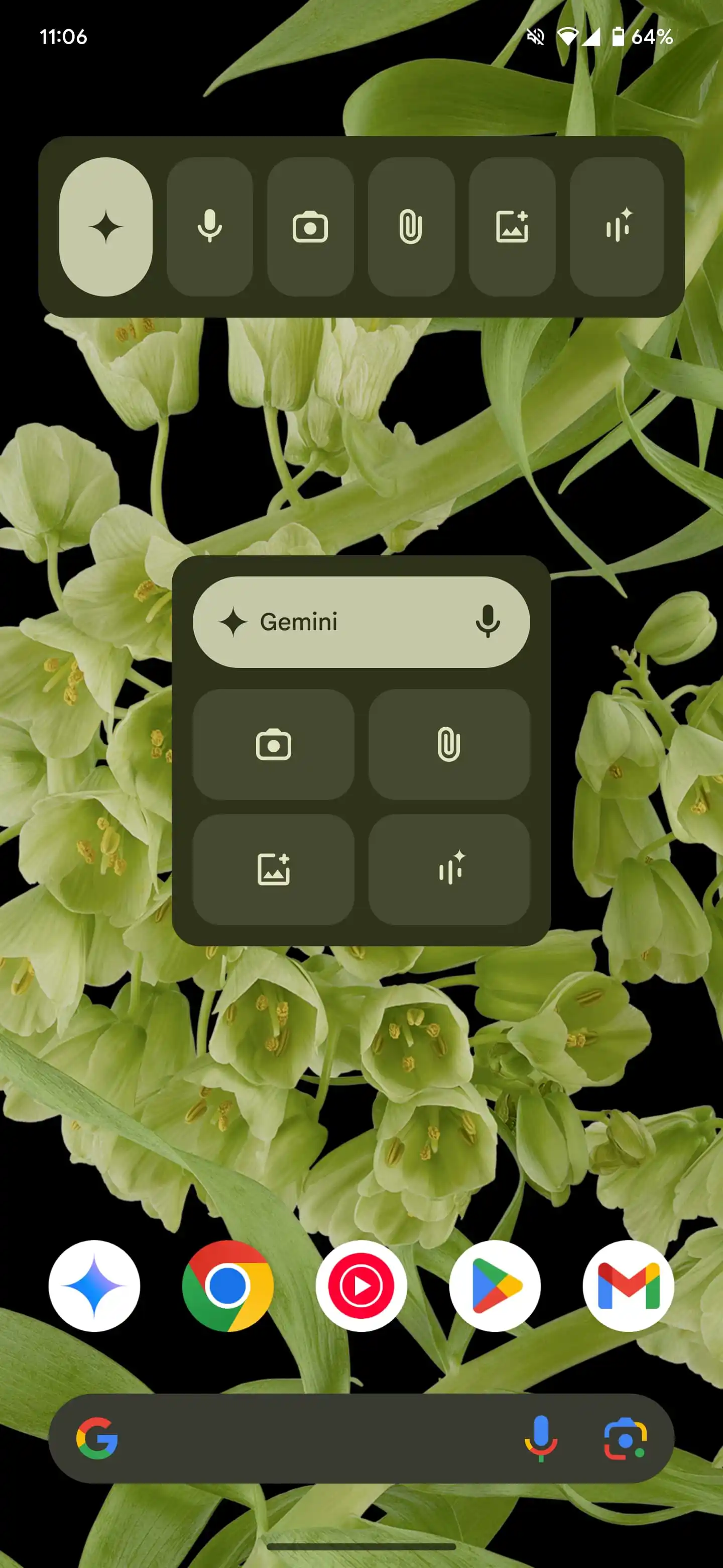 Gemini-widget for Android, kompakt størrelse Gemini-widget for Android, kompakt størrelse