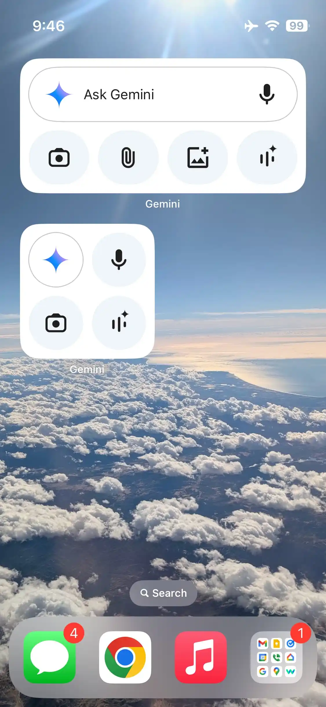 Gemini-widget for startskjermen på iPhone 2