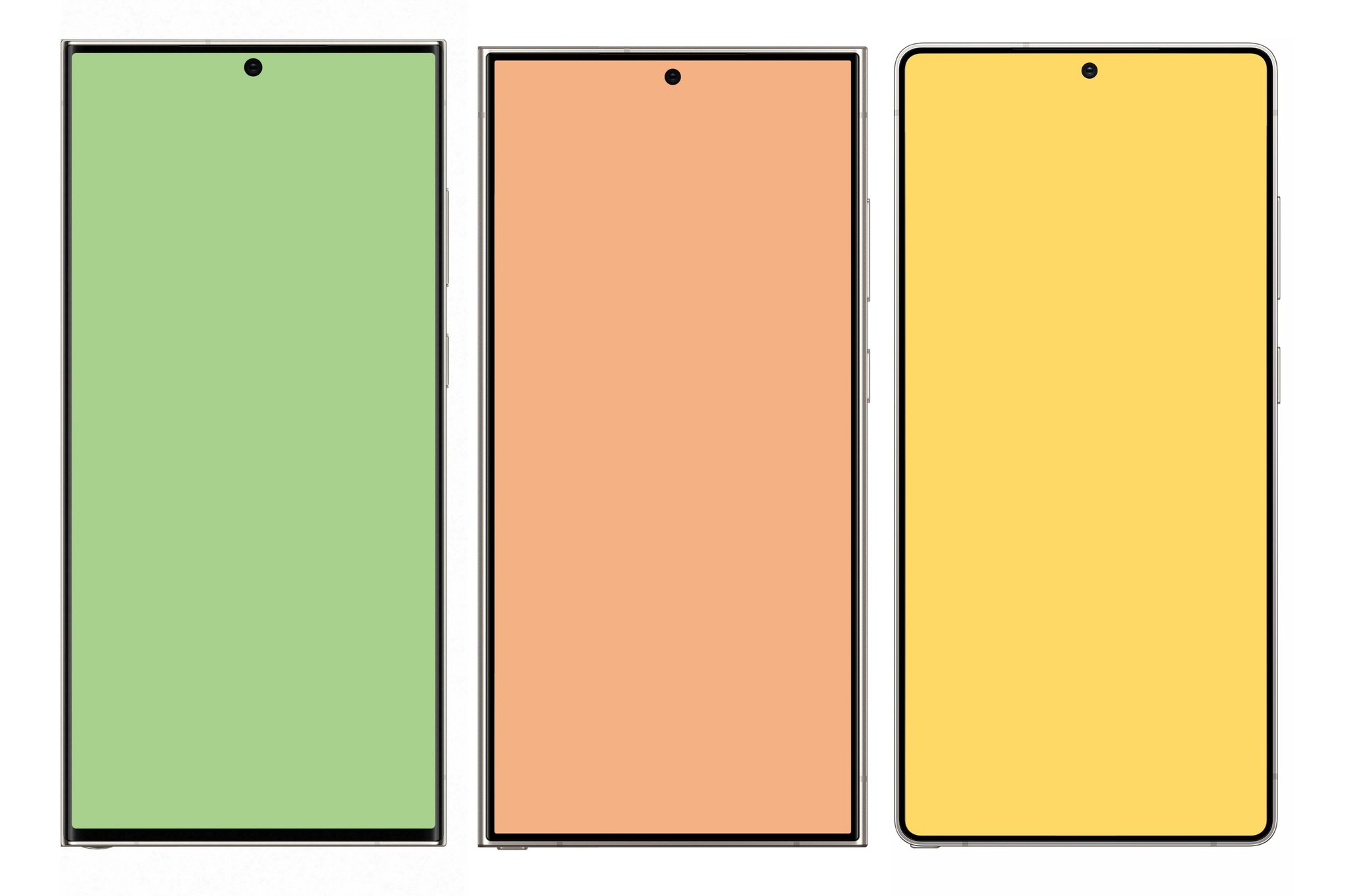Sammenligning av Samsung Galaxy Ultra-design Sammenligning av smarttelefondesignet til Galaxy S23 Ultra, Galaxy S24 Ultra og Galaxy S25 Ultra