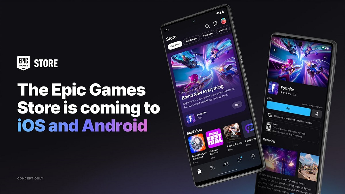 I 2024 lanseres Epic Games Store på iOS og Android. Butikkens katalog vil ikke bare inneholde PC-spill, men også mobilapper. I 2024 lanseres Epic Games Store på iOS og Android. Butikkens katalog vil ikke bare inneholde PC-spill, men også mobilapper.