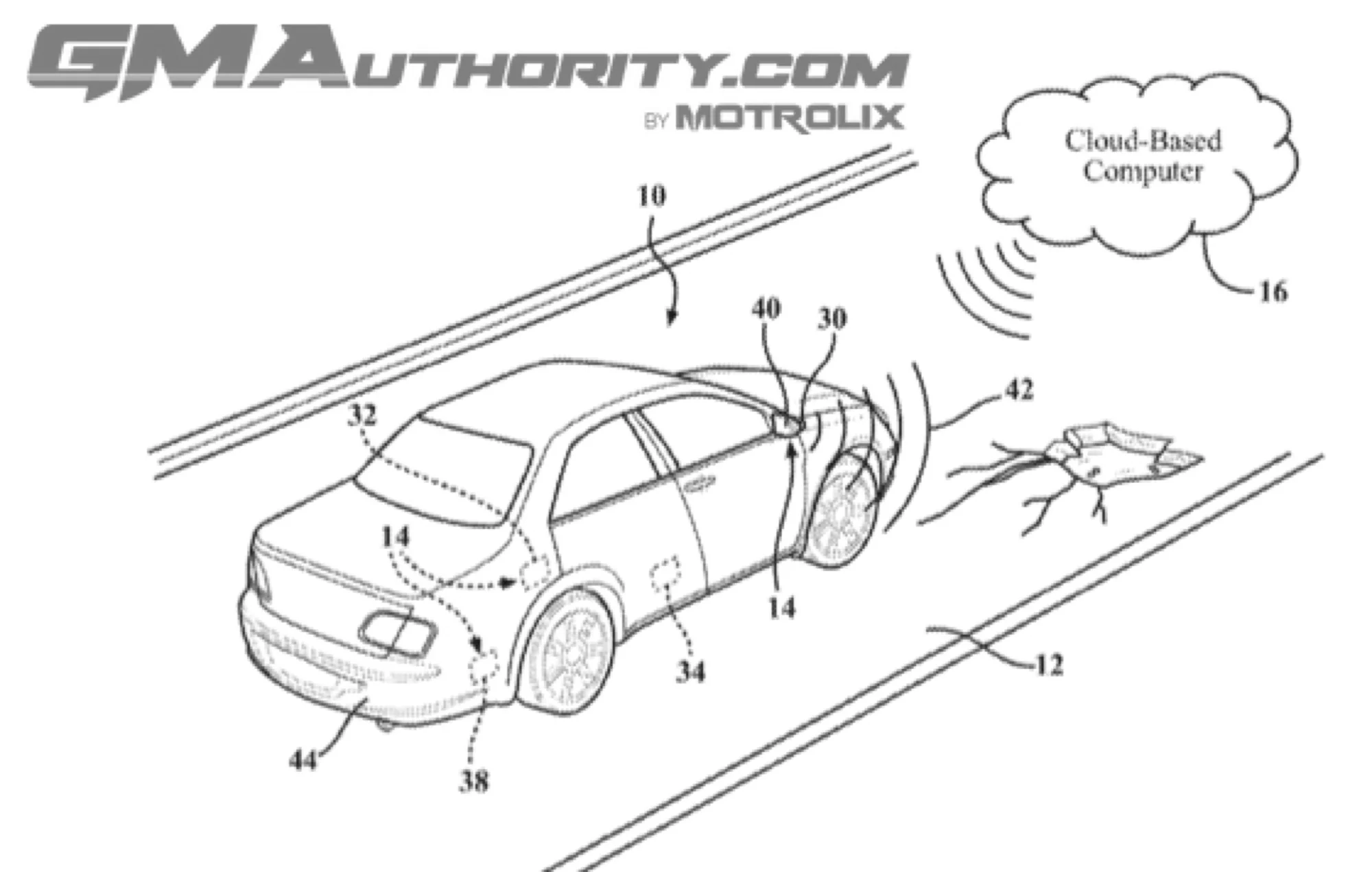 Dårlig veideteksjonssystem fra General Motors Schematic diagram of the bad road detection system