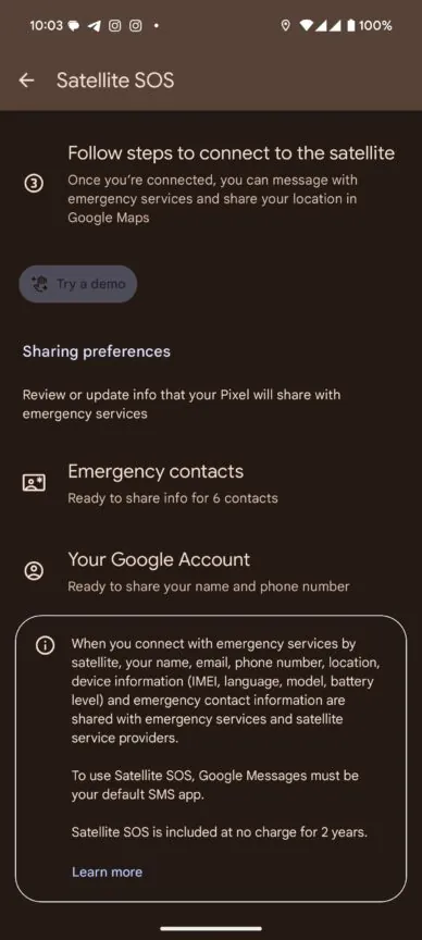 Google Pixel Satellite SOS-funksjon Google Pixel Satellite SOS-funksjon