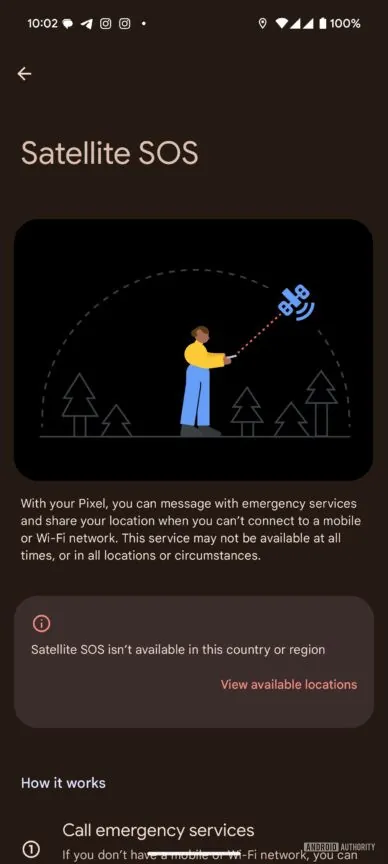 Google Pixel Satellite SOS-funksjon Google Pixel Satellite SOS-funksjon