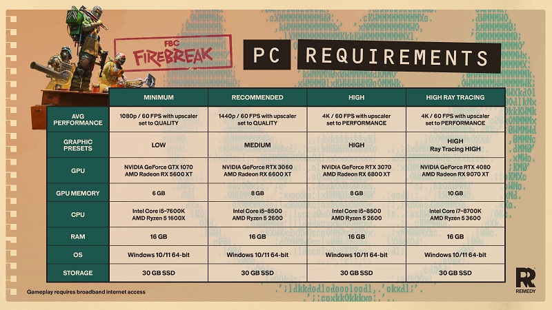 System Requirements FBC: Firebreak System Requirements FBC: Firebreak