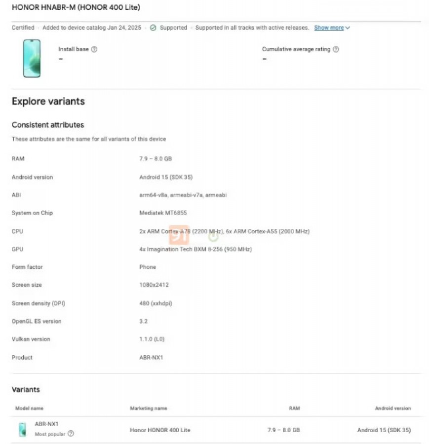 Honor 400 Lite-skjerm Honor 400 Lite-skjerm