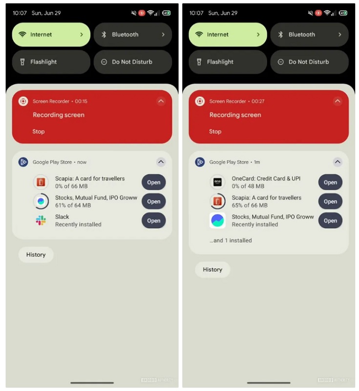 Oppdatering av varselsgrensesnittet for appnedlastinger