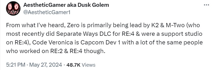 Sjefredaktøren for VGC bekreftet informasjonen om utviklingen av Resident Evil Zero og Code Veronica remakes. Det ble kjent og hvem som er engasjert i å oppdatere kultskrekkfilmene-2
