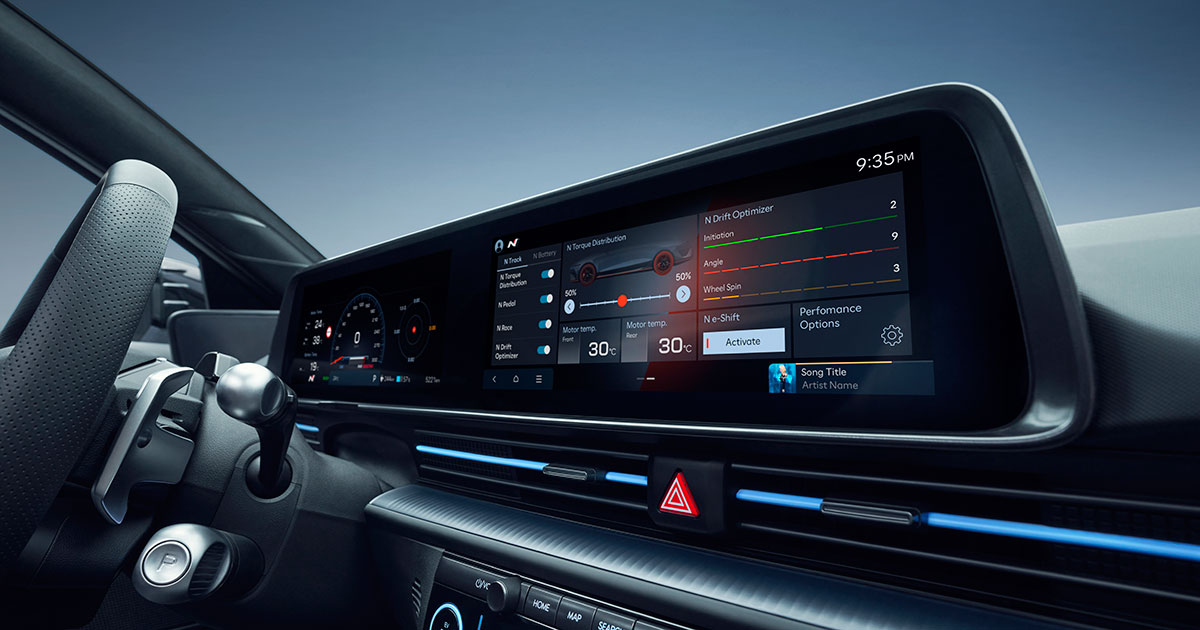 Interiør av Hyundai Ioniq 6 N Interiør av Hyundai Ioniq 6 N
