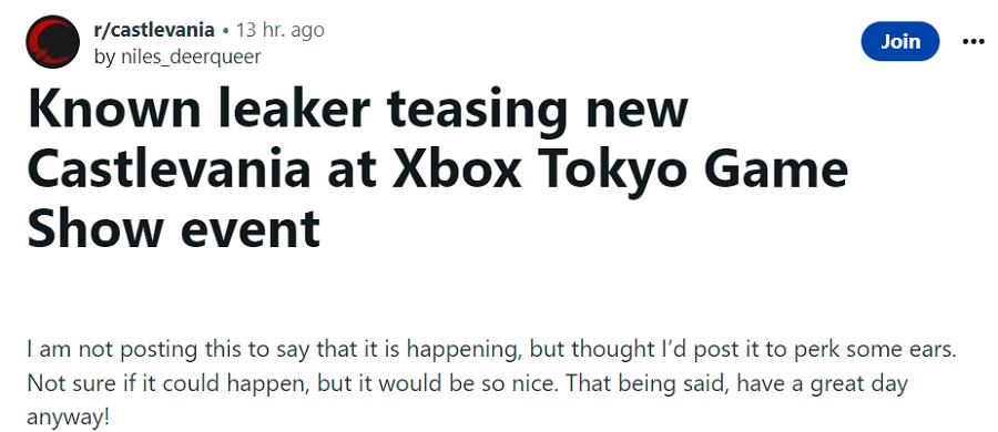 En innsider har antydet at det vil komme en interessant og uventet kunngjøring knyttet til Castlevania-serien i nær fremtid. Kanskje på Tokyo Game Show 2023?-2 En innsider har antydet at det vil komme en interessant og uventet kunngjøring knyttet til Castlevania-serien i nær fremtid. Kanskje på Tokyo Game Show 2023?-2