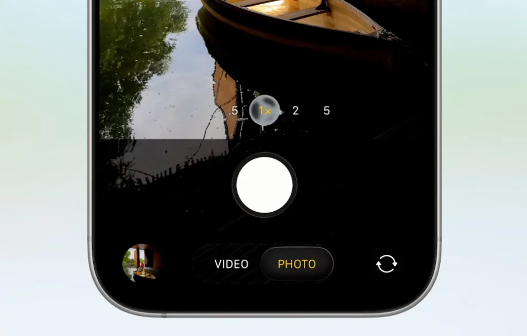 Tilgang til foto- og videomodi i iOS 26 Tilgang til foto- og videomodi i iOS 26