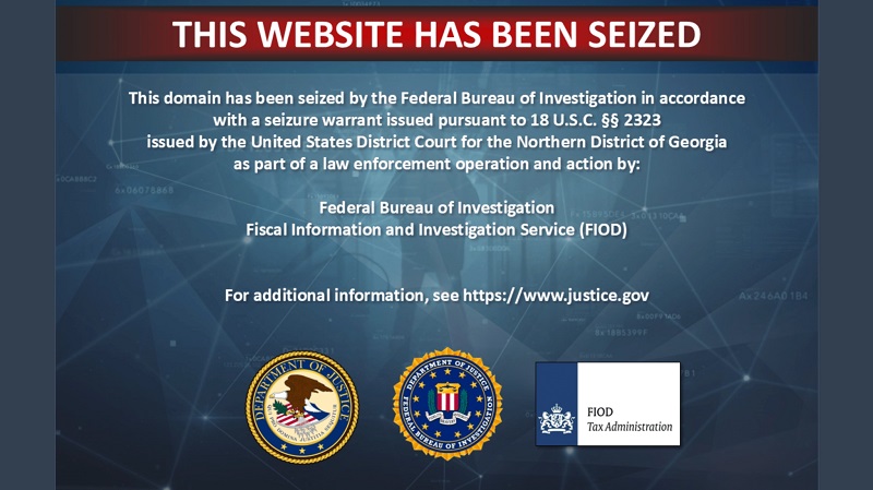 Banner om FBI som blokkerer nsw2u-nettstedet