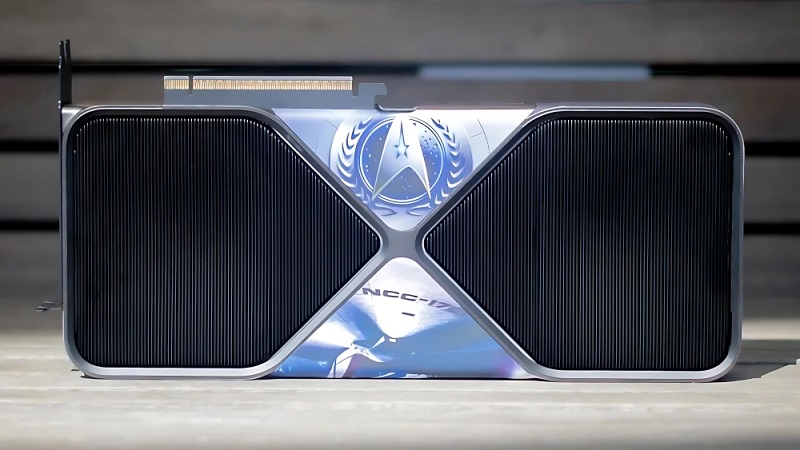 RTX 5090-grafikkort med Enterprise NCC-1701-skipsdesign RTX 5090-grafikkort med Enterprise NCC-1701-skipsdesign