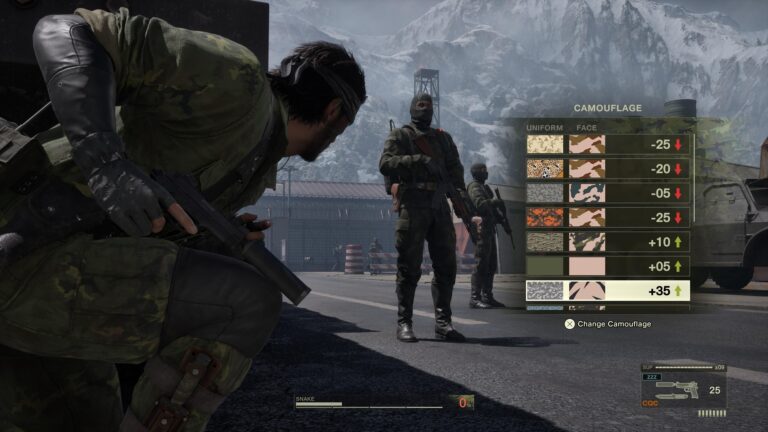 Skjermbilde fra Metal Gear Solid Δ: Snake Eater - Kamuflasje