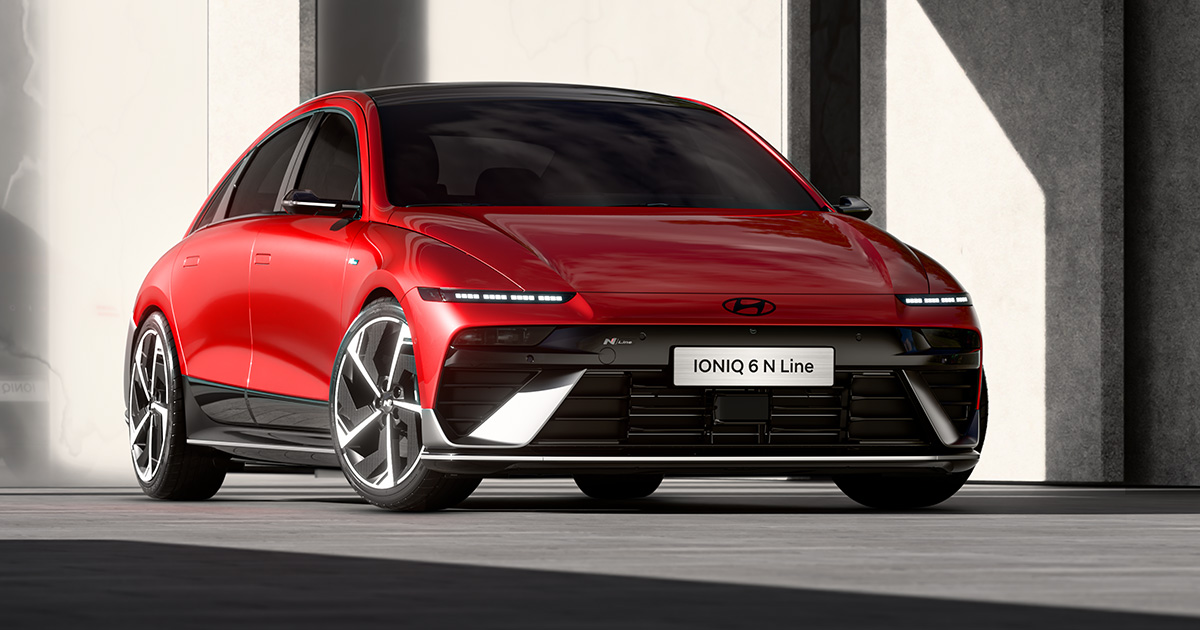 Rød Hyundai Ioniq 6 N Line Rød Hyundai Ioniq 6 N Line