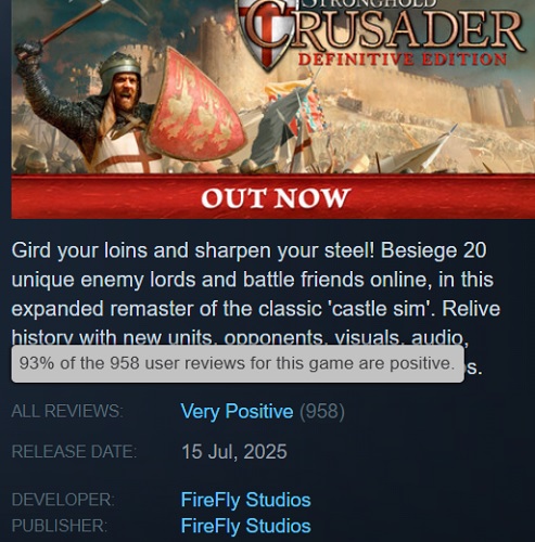 Grafikk av den nåværende versjonen av Stronghold: Crusader Grafikk av den nåværende versjonen av Stronghold: Crusader