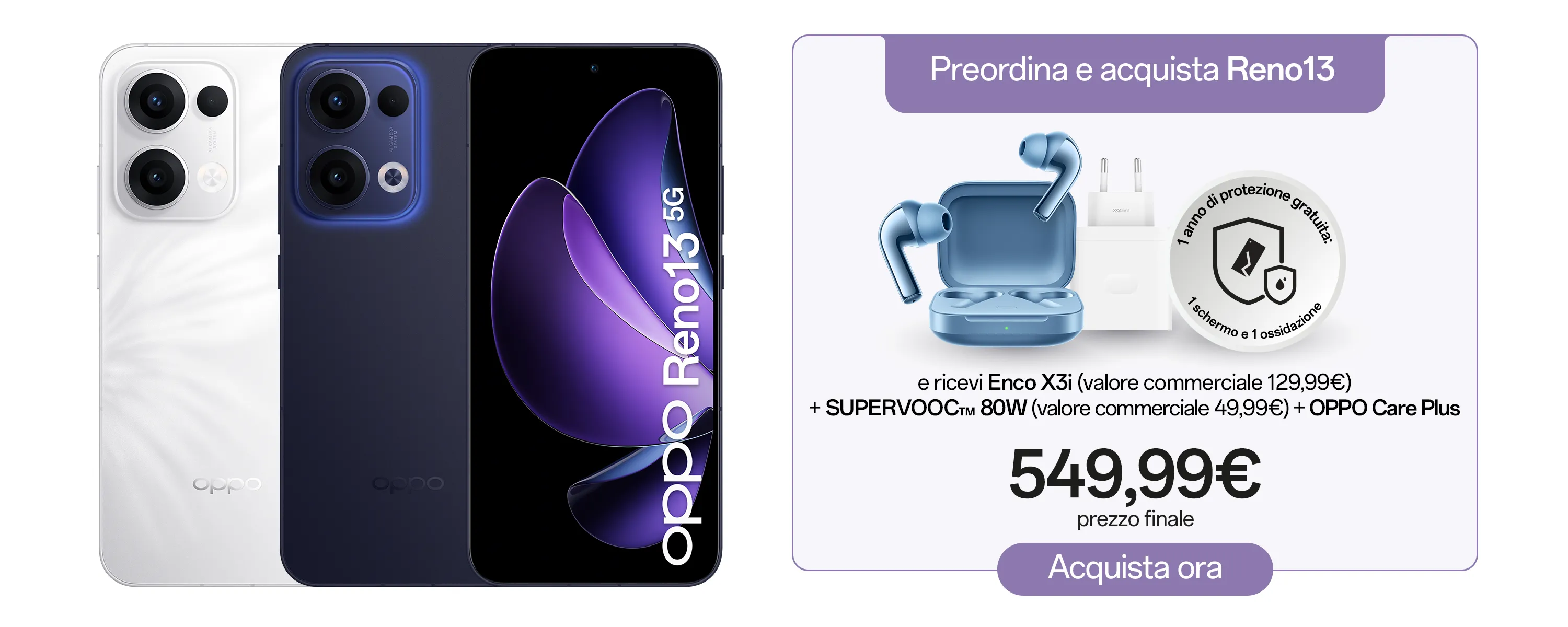 Oppo Reno13 med kampanjetilbud Oppo Reno13 med kampanjetilbud