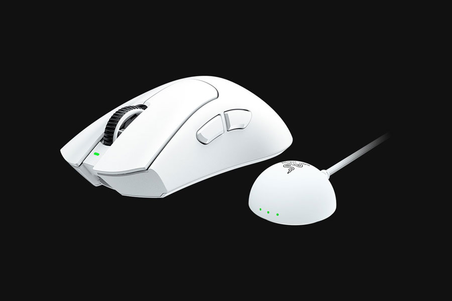 Razer DeathAdder V4 Pro i hvit farge