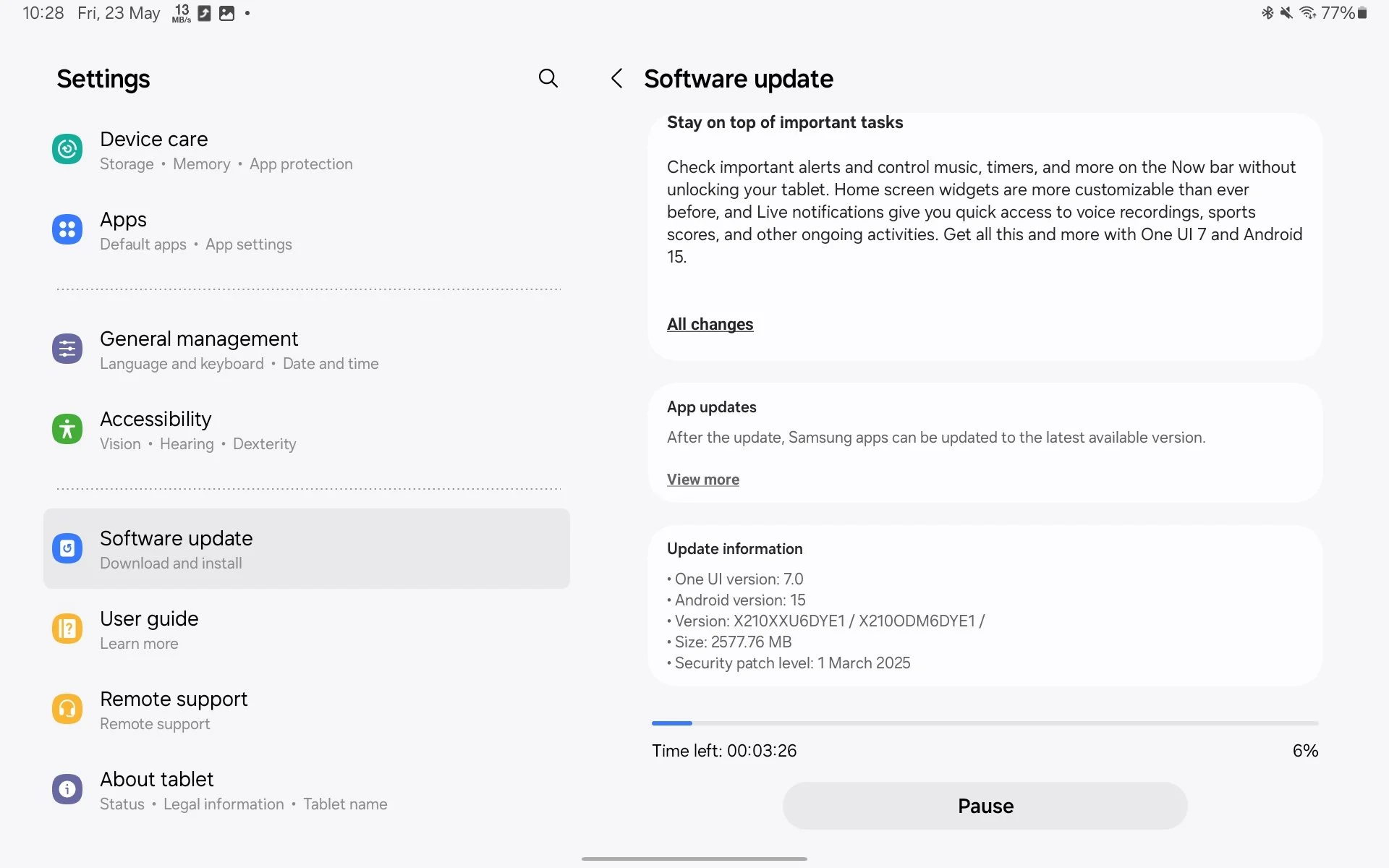 One UI 7 oppdatering for Galaxy Tab A9+ One UI 7 oppdatering for Galaxy Tab A9+