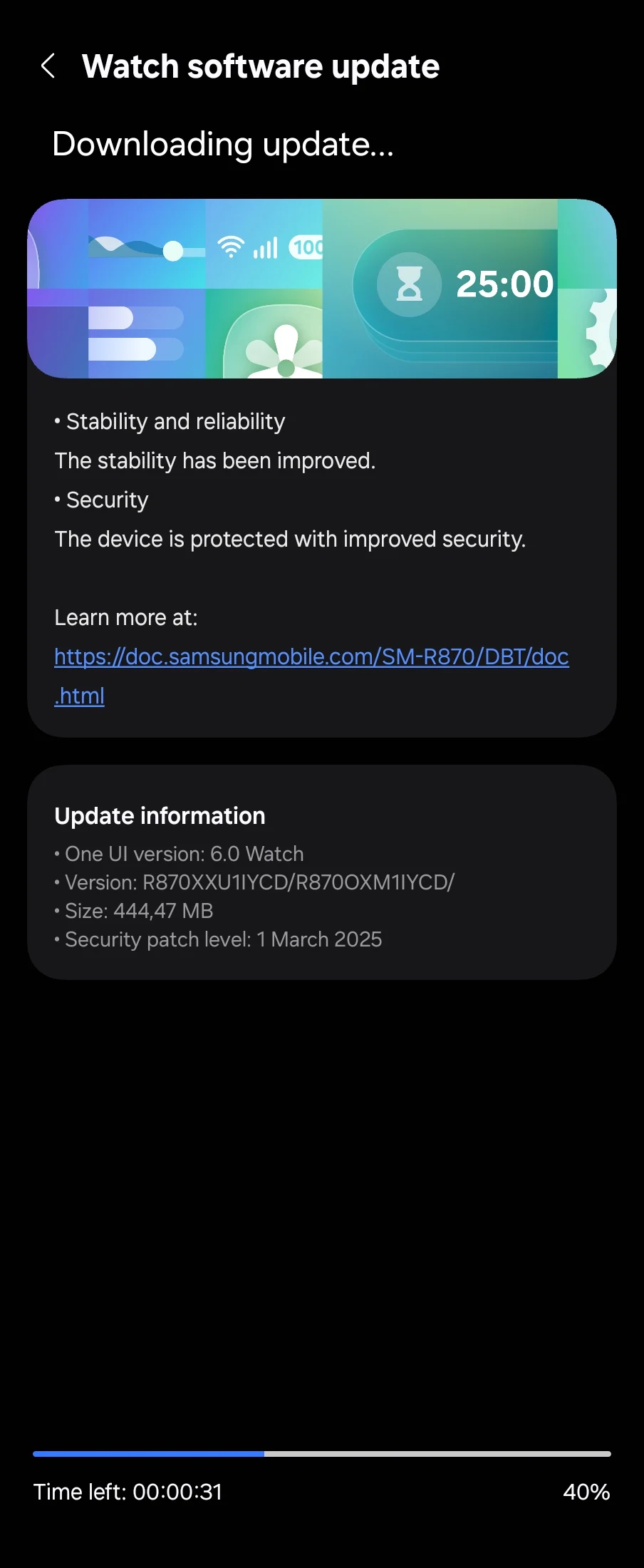 Samsung Galaxy Watch 4 mars 2025 sikkerhetsoppdatering Europa Samsung Galaxy Watch 4 mars 2025 sikkerhetsoppdatering Europa