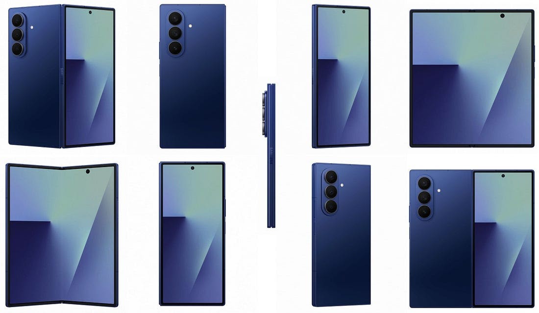 Samsung Galaxy Z Fold 7 i Blue Shadow-farge Samsung Galaxy Z Fold 7 i Blue Shadow-farge