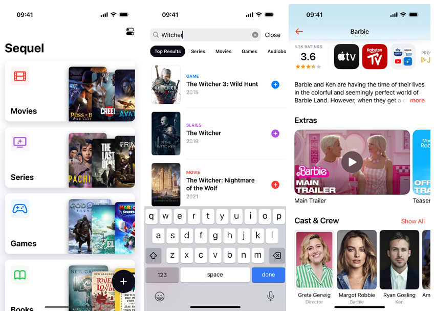 Skjermbilde av Sequel-appen på iPhone Skjermbilde av Sequel-appen på iPhone