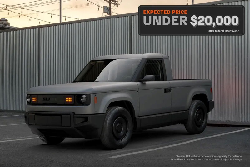 Slate Autos prisbilde av U20K-modellen Slate Autos prisbilde av U20K-modellen