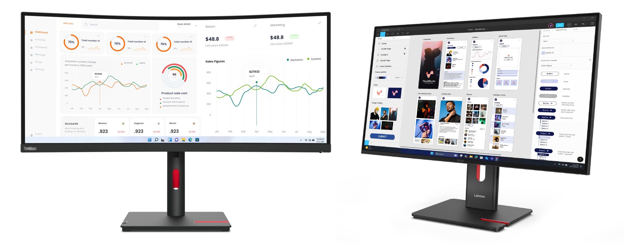 Lenovo ThinkVision T Series Gen 40. Illustrasjon: Lenovo