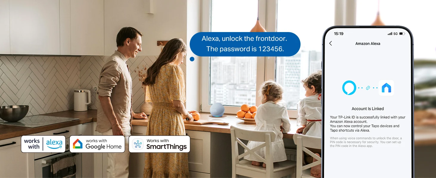 TP-Link Tapo DL100 Dørlås med støtte for SmartThings TP-Link Tapo DL100 Dørlås med støtte for SmartThings