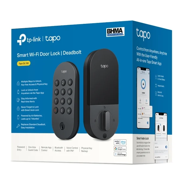 TP-Link Tapo DL100 Deadbolt Dørlås TP-Link Tapo DL100 Deadbolt Dørlås
