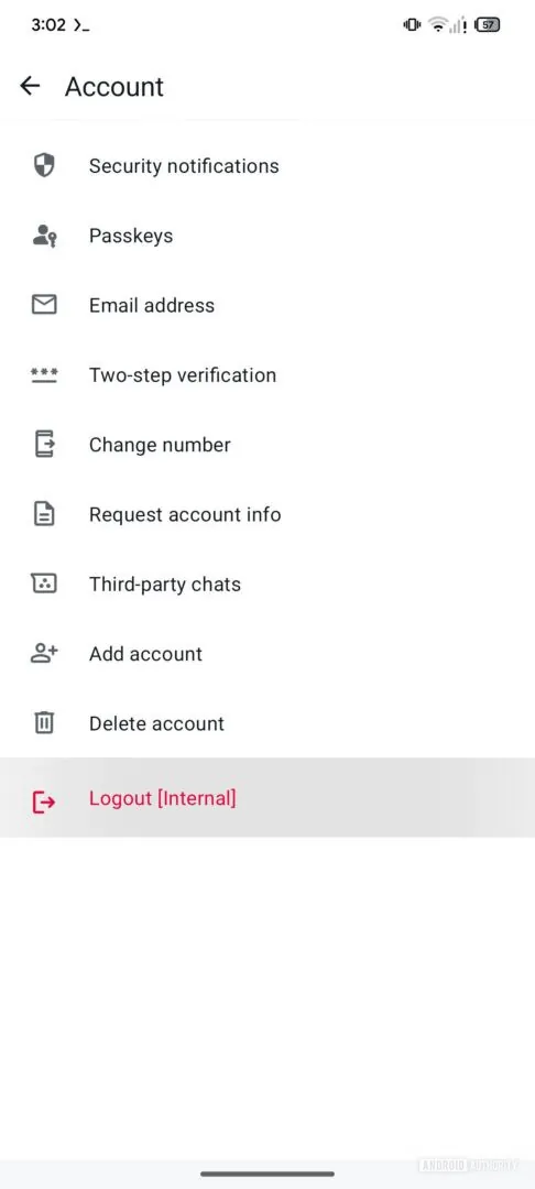 Mulighet til å logge ut av WhatsApp med all data slettet Mulighet til å logge ut av WhatsApp med all data slettet